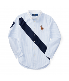Ralph Lauren Blue/Navy Banner Cotton Oxford L/S Boys Shirt